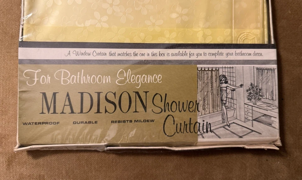 VINTAGE! NEW Old Stock Madison Shower Curtain Original Package Sealed OCT25 - Image 3 of 4
