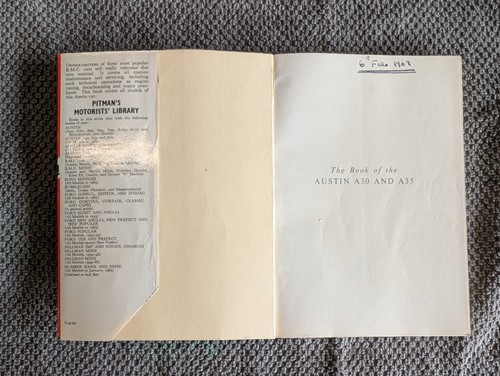 AUSTIN A30 A35 SALOON COUNTRYMAN PICK-UP VAN ( 1951 - 1966 ) OWNER REPAIR MANUAL - Picture 2 of 3