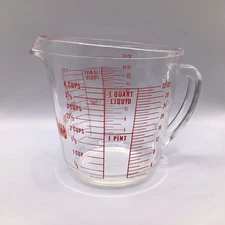 Vintage Fire King Anchor Hocking 4 Cup 1 Quart Measuring Cup Batter Mixing Bowl