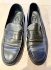 TOD’s Men’s 10 penny Loafer Shoes Vintage Black Leather Italy slip on dress tods — photo 1
