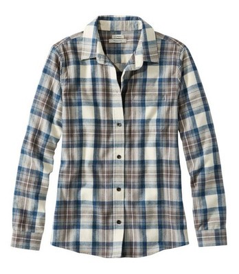 NWT LL Bean Womens Plus Size 2X Relaxed Fit Scotch Plaid Flannel Shirt Top NEW