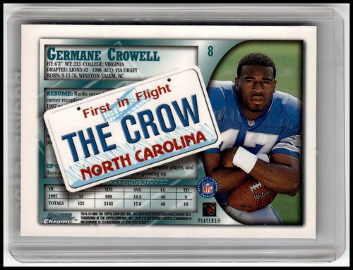 1998 Bowman Chrome #8 Germane Crowell - Picture 2 of 2