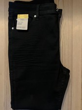 The Ivy Black Skinny Jeans Supersoft High Wasted By Marks & Spencer UK 16 Short