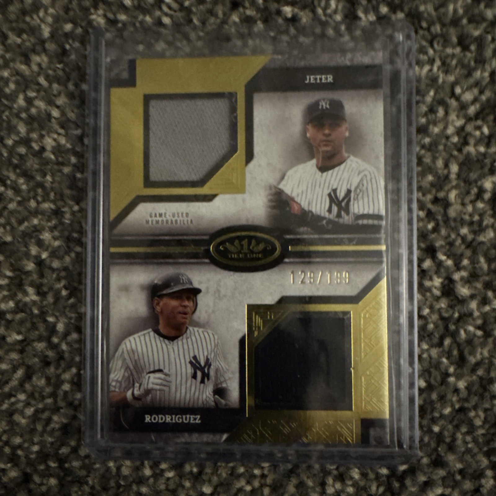 2025 Topps Tier One Gold Dual Player Relics 129/199 Derek Jeter Alex Rod HOF 