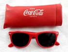 Vintage Red Coca-Cola Sunglasses w/ Vinyl Logo Case; Excellent Pre-owned Cond.