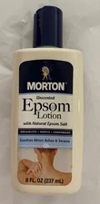 Morton Epsom Salt Unscented Epsom Lotion With Natural Epsom Salt 8 fl oz, NEW