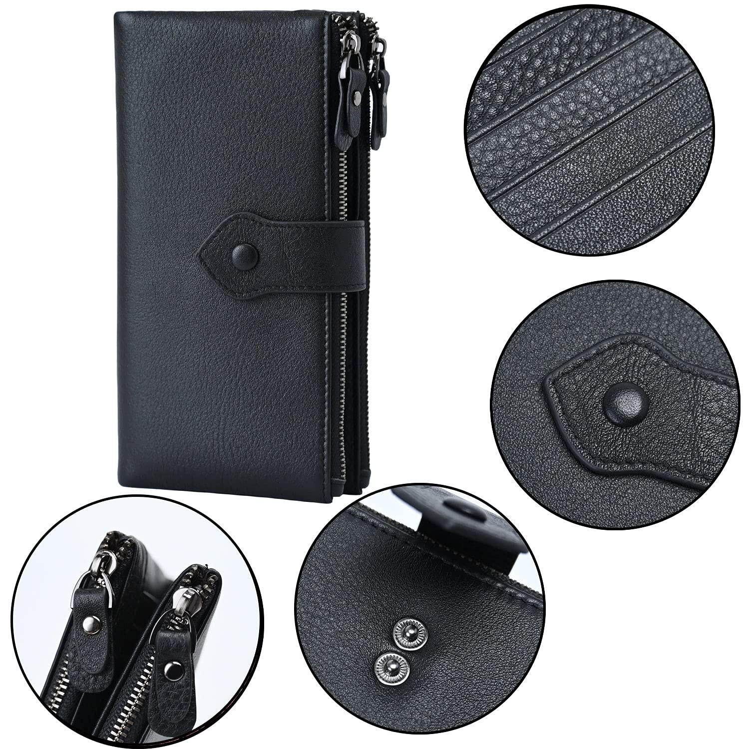 Women Soft Leather RFID Blocking Bifold Slim Wallets Ladies Credit Card Holde...