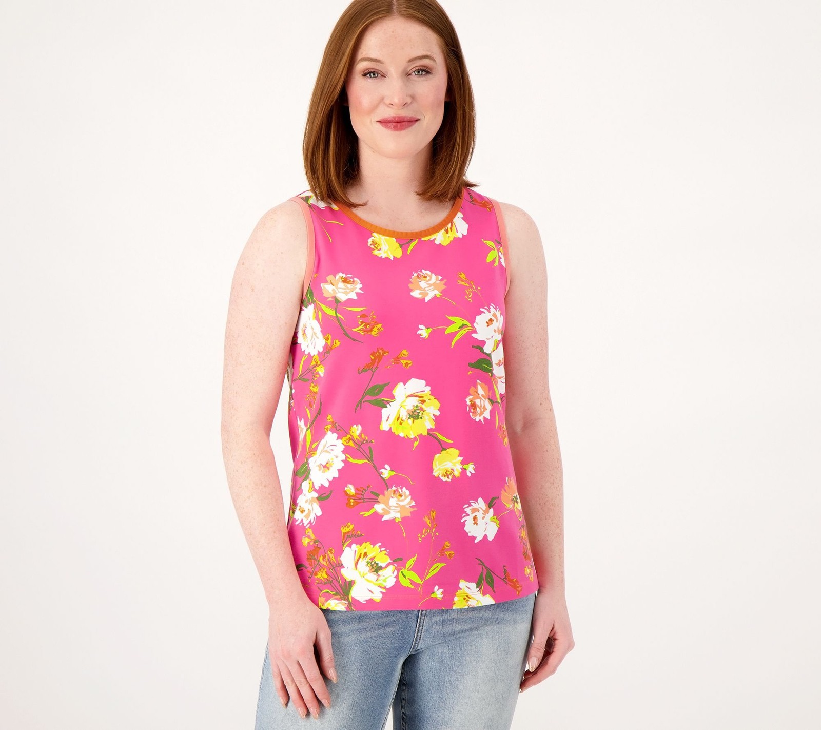 Isaac Mizrahi Live! Women's Top Plus Sz 2X Soho Floral Multi-colored A598203