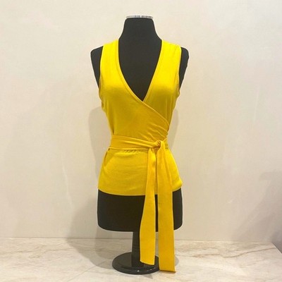 Express Design Studio NWOT Y2K Yellow Silk Blend Wrap  Limited Edition Size M