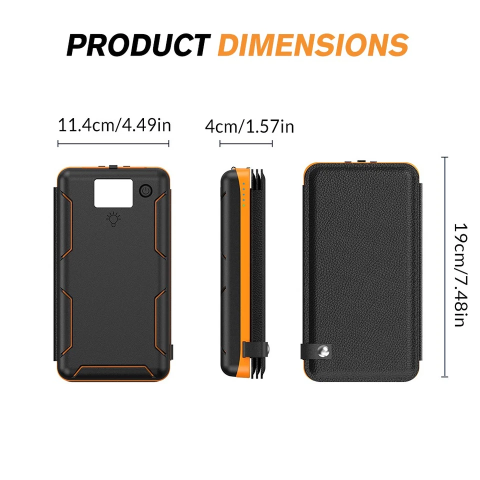 Banco de energía solar 46800 mAh paneles solares plegables para camping senderismo cargador de teléfono Foto 2 de 4