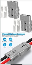 2Pcs 175 Amp 600 Volt 1/0 AWG Battery Power Connector - Contact  2pcs Gray