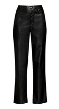 Women Black Genuine Lambskin Leather Pant Straight Leg 34x31 Size 18 Pants