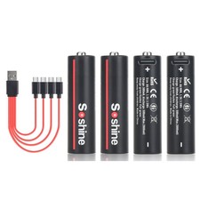 Rechargeable Lithium AA Batteries - USB C AA Battery 1.5V 3500mWh Charges 2 H...