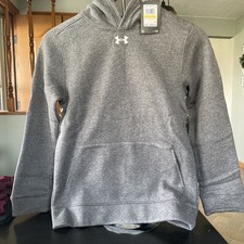 Under Armour Youth Boy's Long Sleeve Hustle Fleece Hoodie Gray Medium - NEW