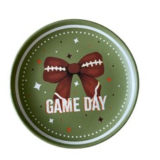 GAME DAY Football Bow Melamine Appetizer Plates 6in Set of 6 New