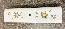 Vtg 14" x 4" MCM "U" SHAPE BATHROOM VANITY Light Fixture GLASS GOLD FLOWER SHADE