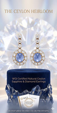 Victorian 11.10ctw Natural No Heat Ceylon Sapphire Old Cut Diamond 18ct Gold