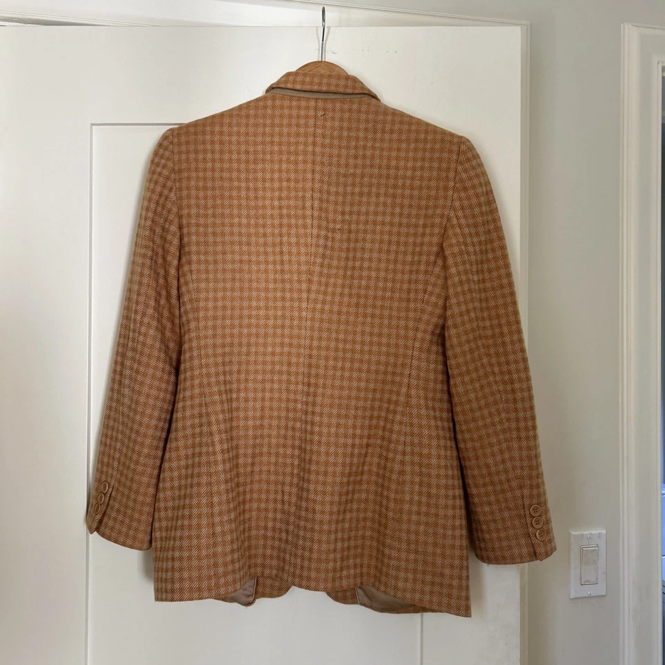 Blazer Giorgio Armani Classico Feminino Cashmere Houndstooth 40 Fabricado na Itália - Imagem 4 de 4