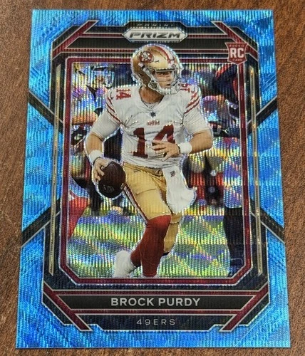 BROCK PURDY 2022 PANINI PRIZM BLUE WAVE PRIZMS ROOKIE RC /199 49ers