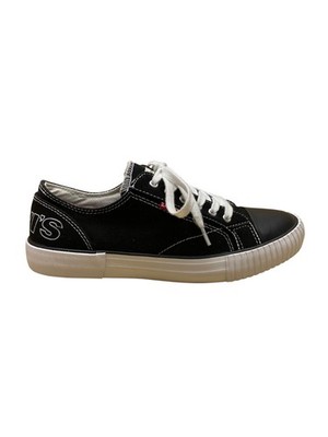 Levis Women s Black Canvas Lace-Up Flat Skateboard Sneakers Size 6.5