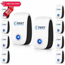 Pest Repeller Ultrasonic Plug in,10Pack Control White