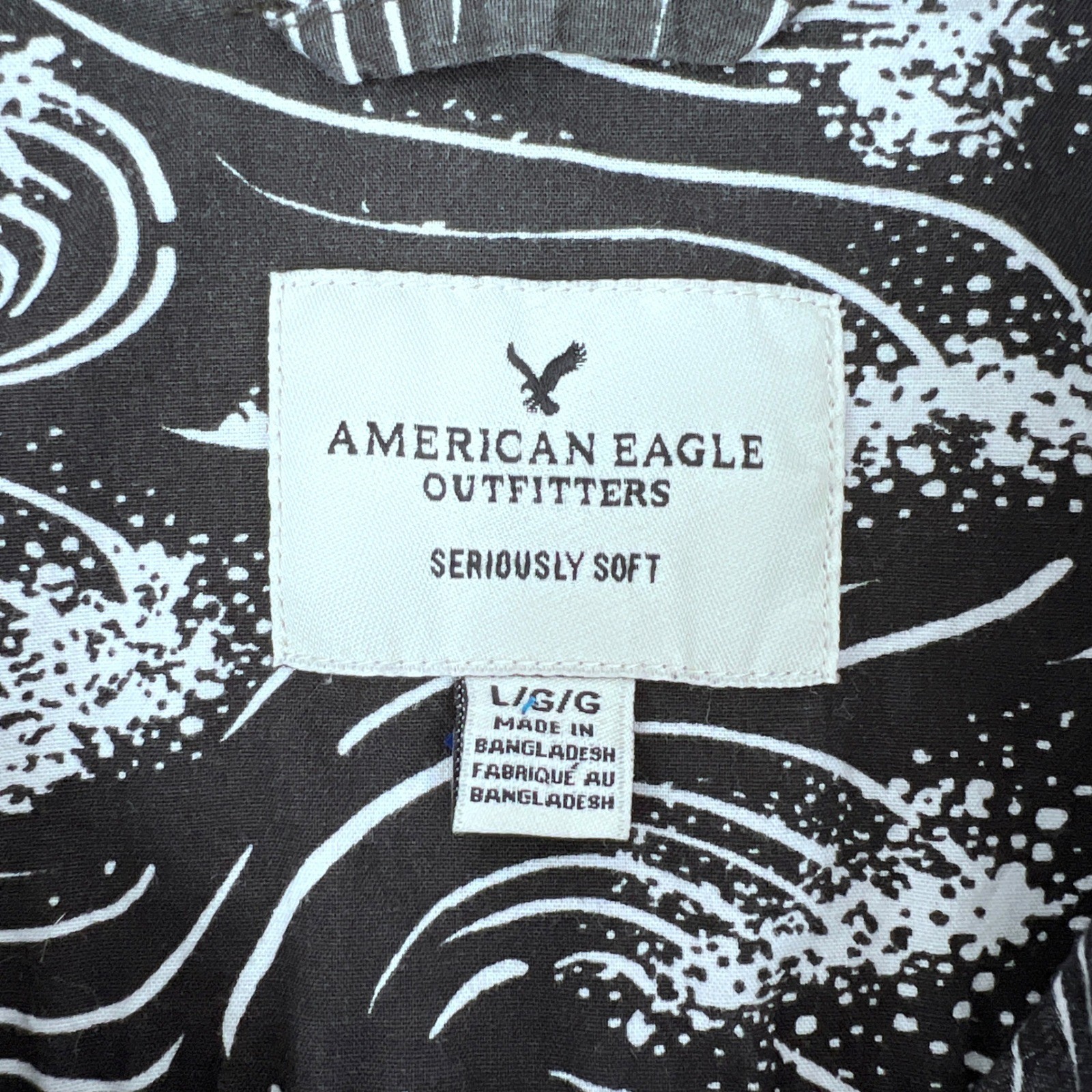 American Eagle Seriously Soft Button Up Shirt Bla… - image 3