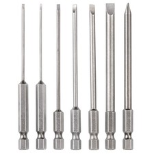 7 Pack Flat Head Slotted Tip Screwdriver Bit Set 100Mm/4 Inch Long Magnetic - 1/