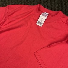 Vintage Heavyweight Blank Large Men's T-shirt Made In USA Geranium Red New NOS