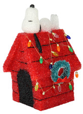 2011 Peanuts Snoopy Light-Up Christmas Doghouse Works Great MULTI COLOR LITES