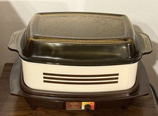 VTG West Bend Slow Cooker: Model 84114, Brown Stripe, USA Made - Circa Mid 80s