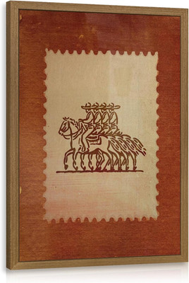 Vintage Western Cowboy Wall Art - Rustic Horse Canvas Print 16x24 Inch