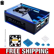 Raspberry Pi 4 Case with Fan Cooling , 4 Pcs Aluminum Heat Sinks , Case for Rasp