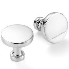 10 Pack 1-1/4 Inch Polished Chrome Cabinet Knobs Chrome Drawer Knobs Round Ch...