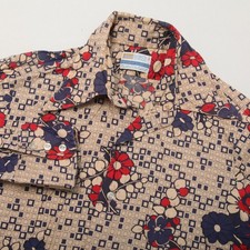 Vintage 70s Grant's Men's Wear Dagger Collar Floral Geometric Button-Down Shirt