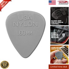Dunlop Max-Grip Nylon Guitar Picks - 12 Pack, .60mm Light Gray, Non-Slip Control