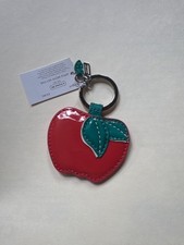 AUTHENTIC Coach Apple Key Ring Keychain Signature Bag Charm FOB