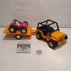Vintage Tonka Toy. Jeep and trailer plus beach buggy. Pressed Steel 1970's.