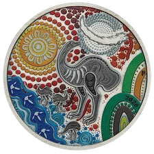 2025 $2 Australia Emu Utingat 2 oz Silver .9999 Antiqued Colorized Coin