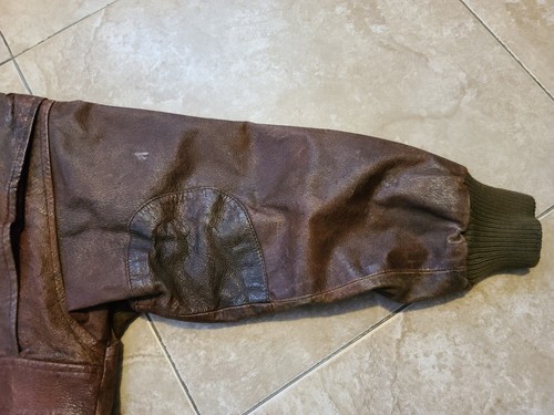 VTG London Fog Leather Bomber Jacket Aero-dynamic Global Adventures Youth XL - Picture 15 of 20
