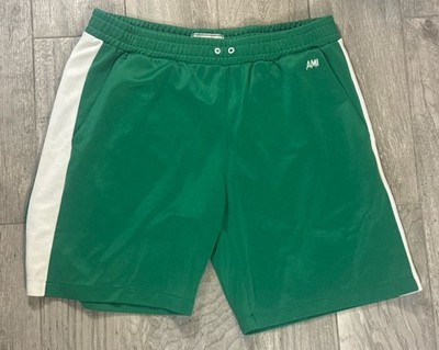 AMI Paris Alexandre Mattiussi Track Shorts Men XL Green Sweat Shorts Side Stripe