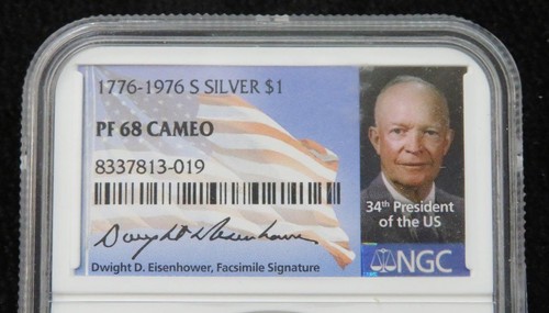 1976-S Silver Eisenhower Dollar * NGC Graded PF68 Cameo - Picture 3 of 6