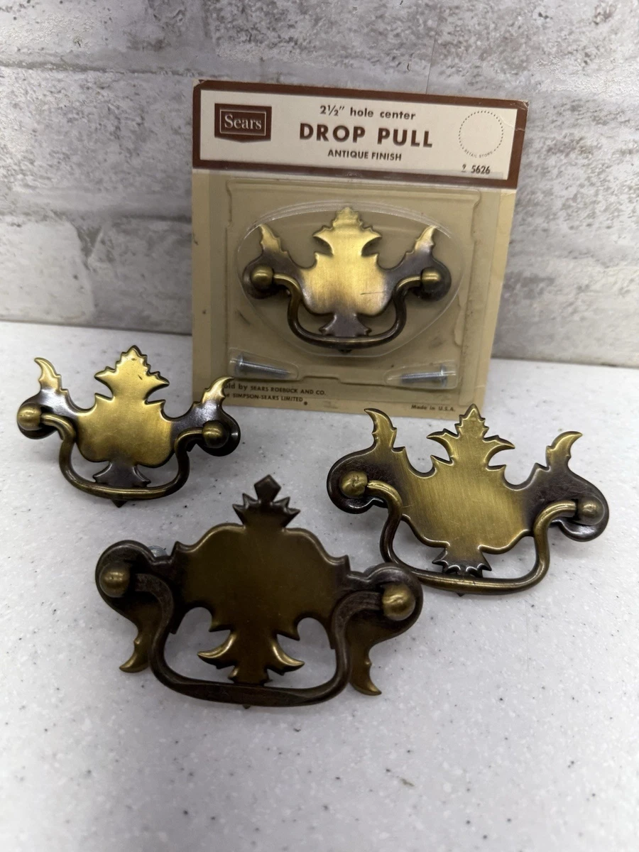 Batwing Style Drawer Pulls – Vintage Drop Bail Handle, Sold In Pairs, Reproduction Finish