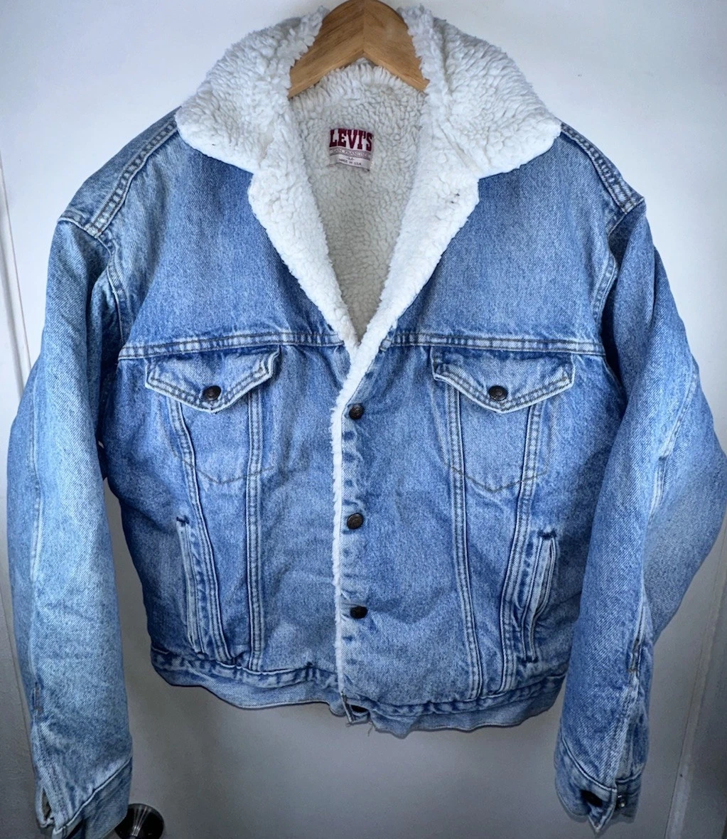 Men’s VTG 1980s LEVIS Trucker Fleece Jacket Sz M