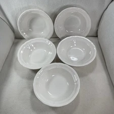 SET 5 Noble Excellence CHABLIS White 7" Soup, Cereal Bowls