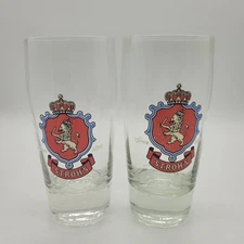  Stroh's Beer Pilsner Rastal  Paneled Glasses 0.25L Made In Germany Set Of 2