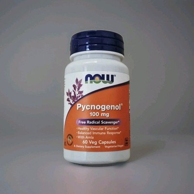 NOW Foods Pycnogenol, 100 mg 60 Veg Capsules, Free Radical Scavenger Exp: 08/29 