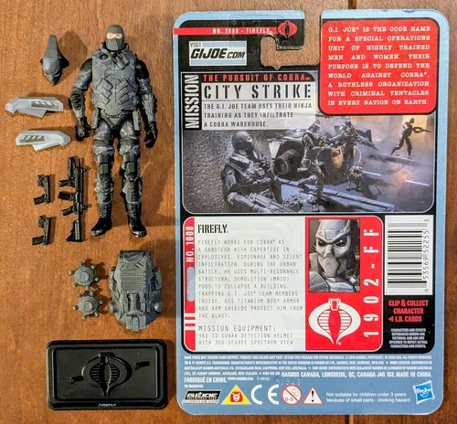 GI JOE Cobra NM/M Firefly 2010 V22 Complete & File Card POC City Strike Fire Fly