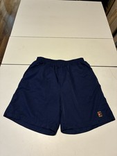 Vintage Nike Challenge Court Shorts Medium Navy Tennis Andre Agassi 7" Inseam 90
