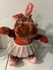 DisneyWorld FANTASIA Hyacinth Hippo Ballerina 14.5" Vintage Plush 1980s Disney