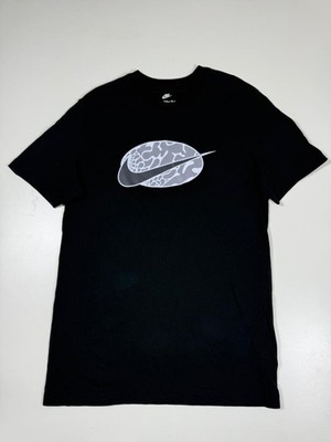 Nike Mens T-Shirt Black Graphic Print Short Sleeve Crew Neck Size S